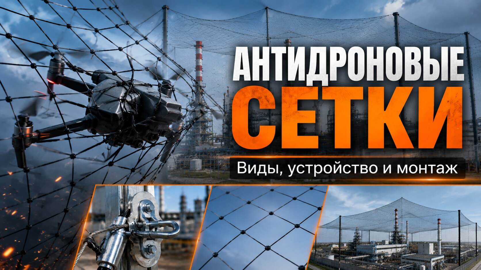 Антидроновые сетки для промышленных объектов: виды, устройство и монтаж