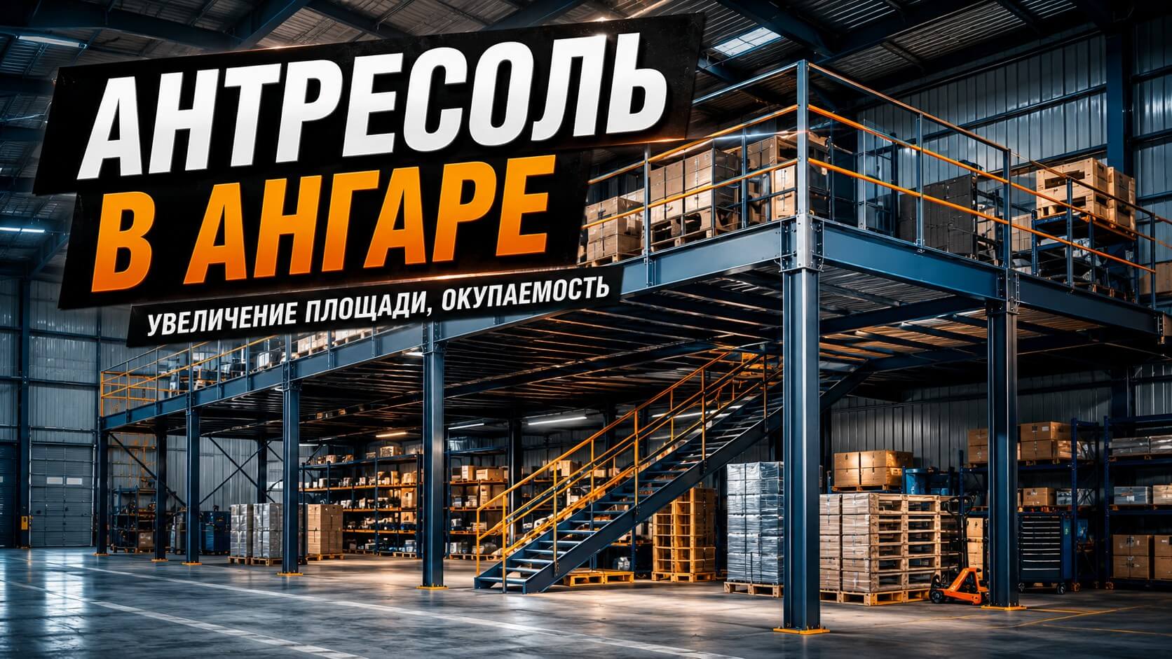 Антресольный этаж в ангаре: как увеличить полезную площадь склада в 2 раза