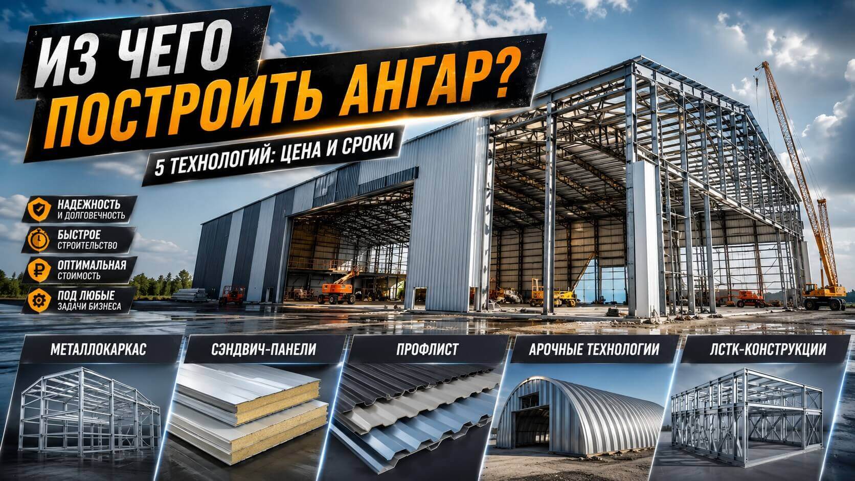 Из чего построить ангар: сравниваем 5 технологий, чтобы сэкономить ваш бюджет