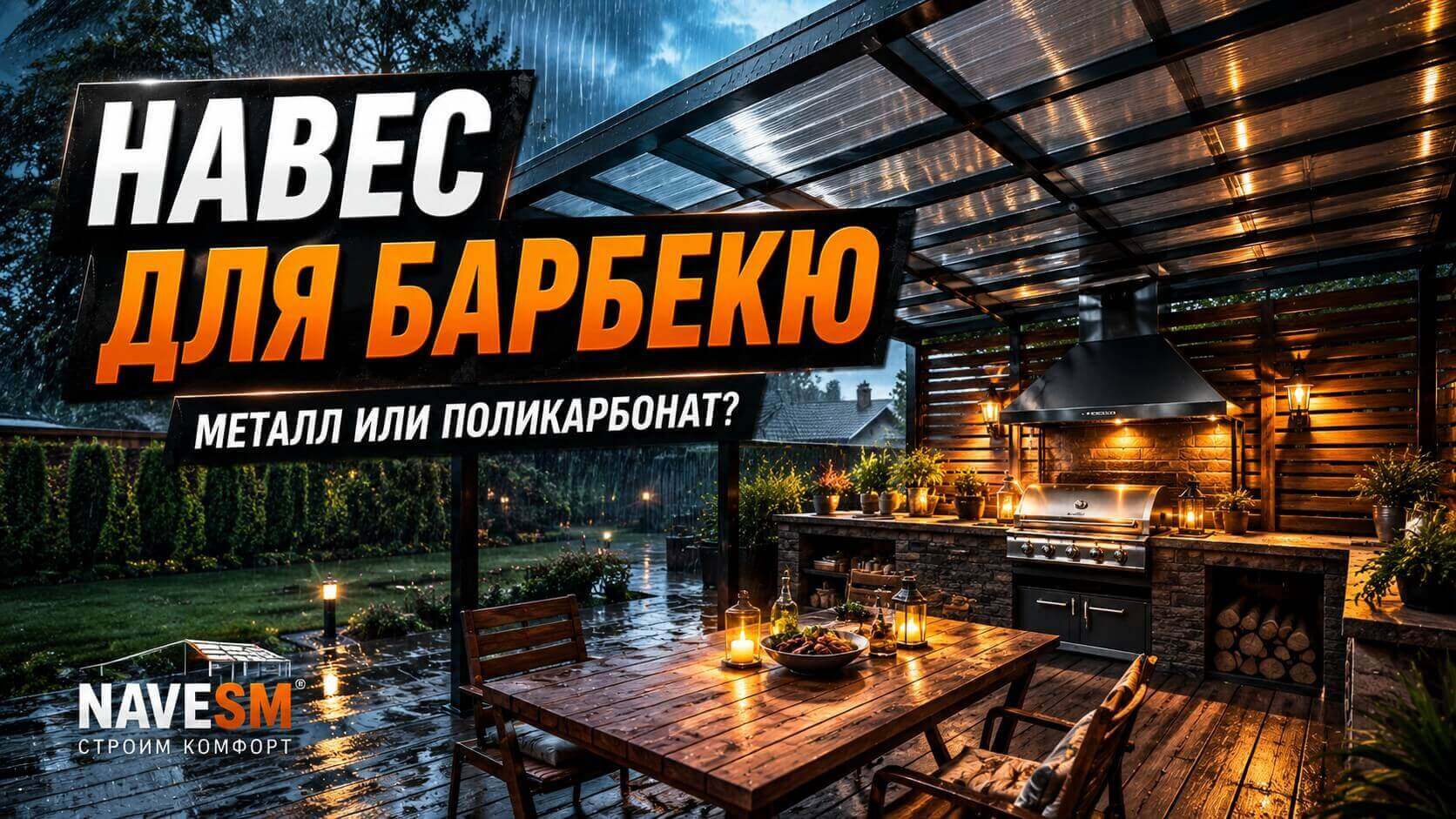 Навес для зоны барбекю: выбираем кровлю, которая не расплавится и защитит от дождя