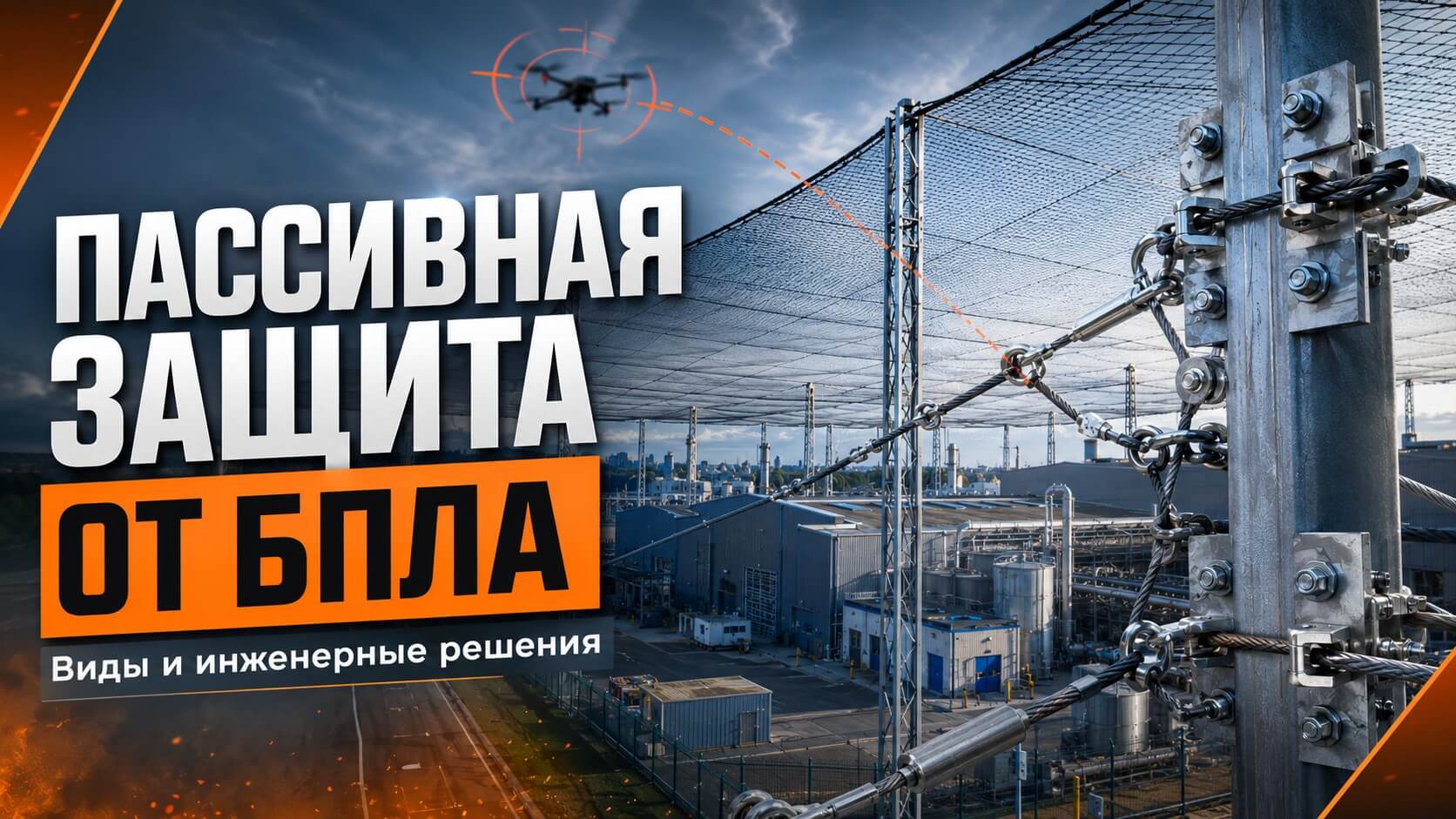 Пассивная защита промышленных объектов от БПЛА: виды и решения