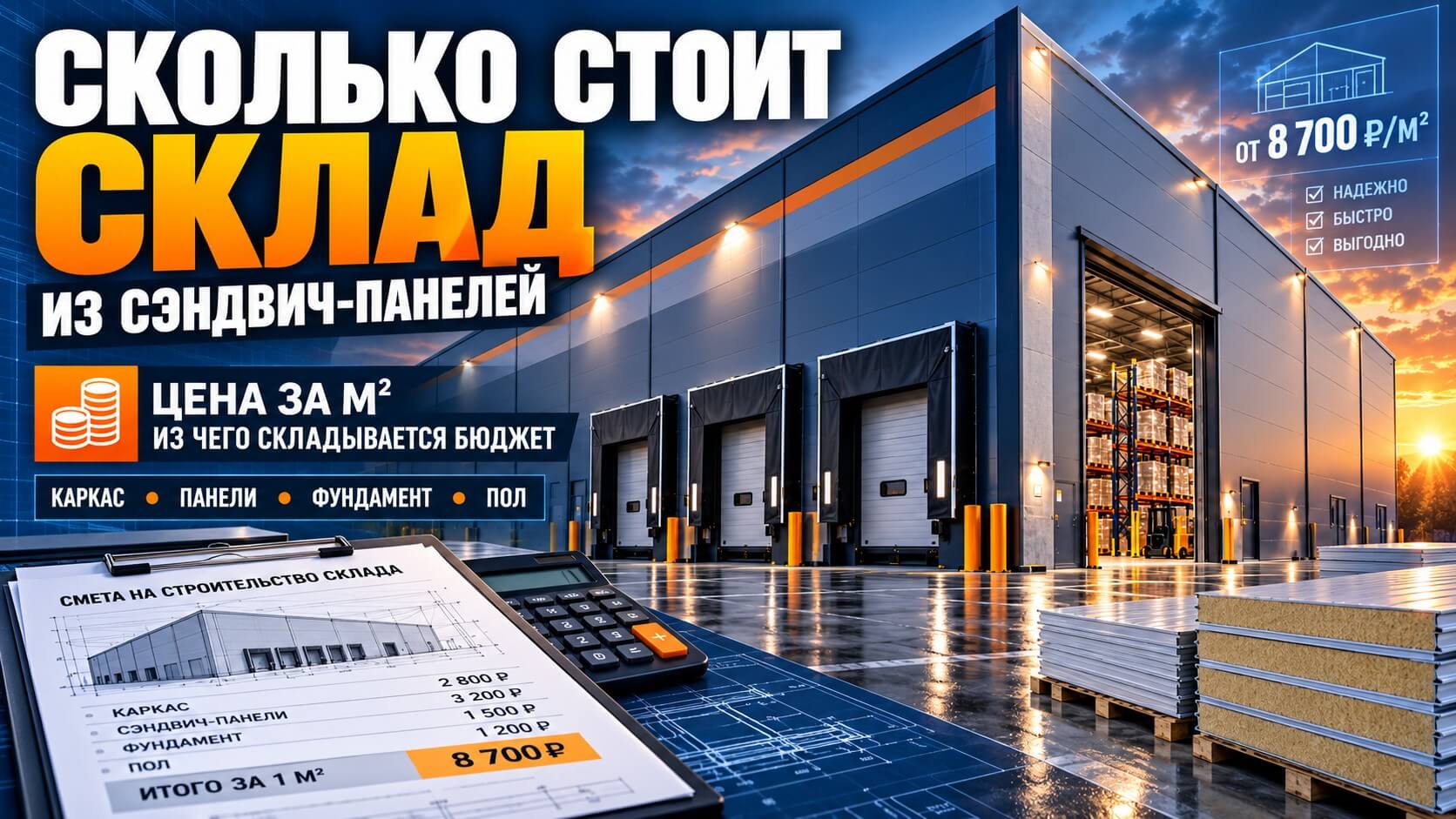 Сколько стоит склад из сэндвич-панелей: цена за м² и из чего складывается бюджет